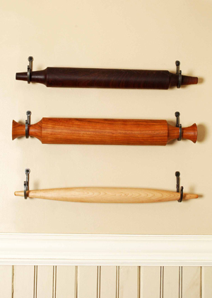 rolling pin holder display with hooks