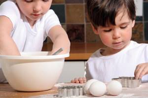 Children baking recipes